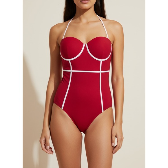 Cupshe Other - CUPSHE Red Bustier Structured One-Piece Swimsuit | NWT - SIZE XXL
